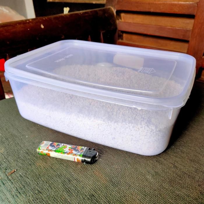 perlite dan wadah simpan untuk gecko kura ular