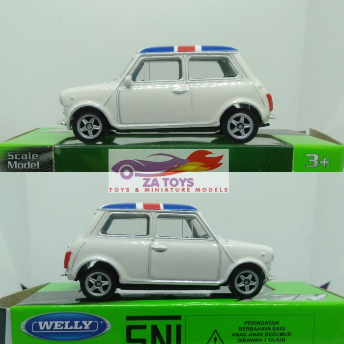 Pee99 Diecast Morris Mini Cooper Putih by Welly Nex 1:60