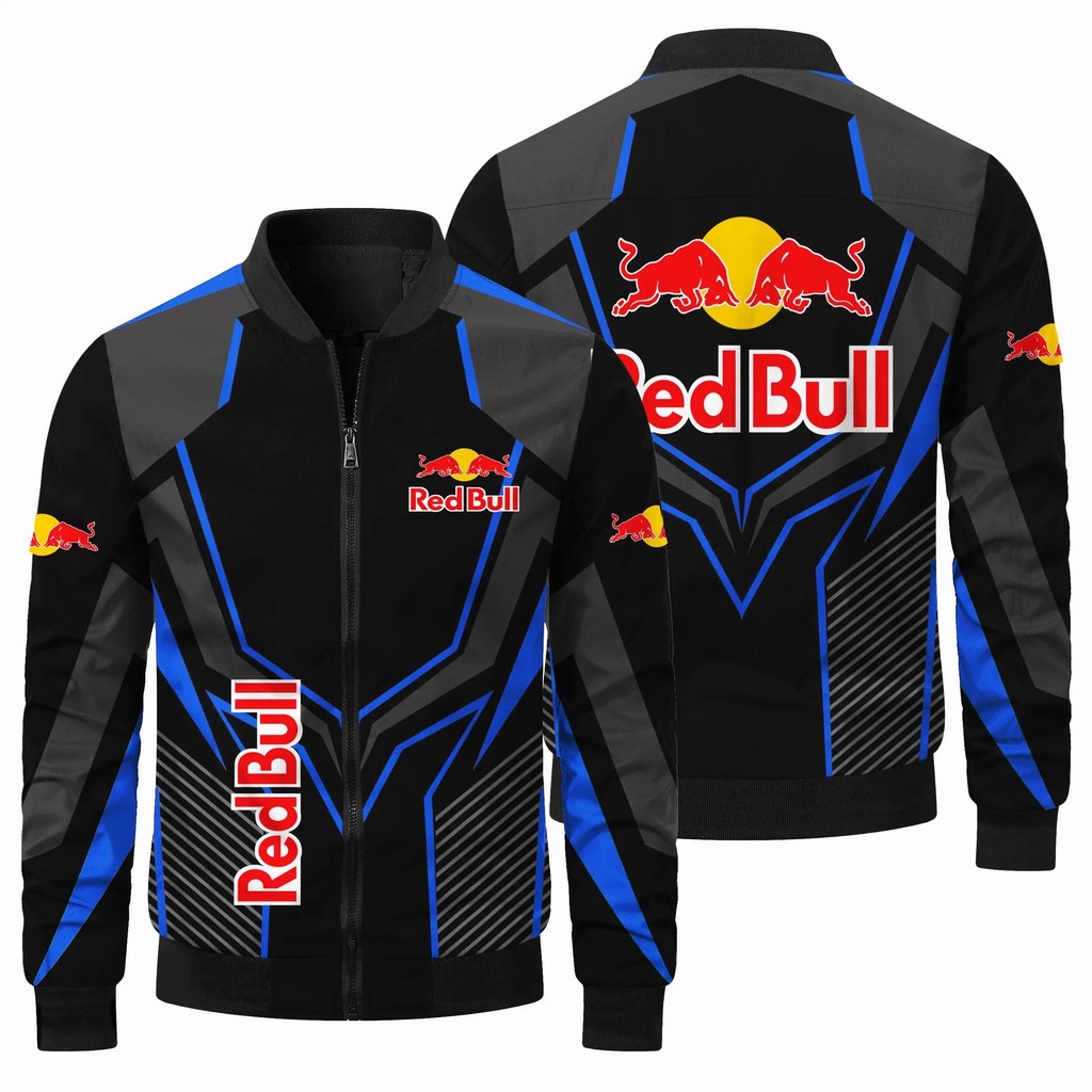 New Red Bull Jacket Red Bull 3D Printed Racing Jacket Outdoor Sports Fashion Motorcycle Jacket Red B