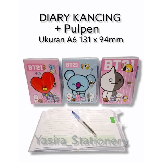 

Note Book Diary Kecil A6 + Pulpen Karakter Lucu BTS BT21