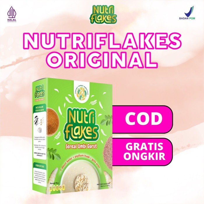 Nutriflek Sereal oatmeal diet nutriflakes umbi garut asam lambung