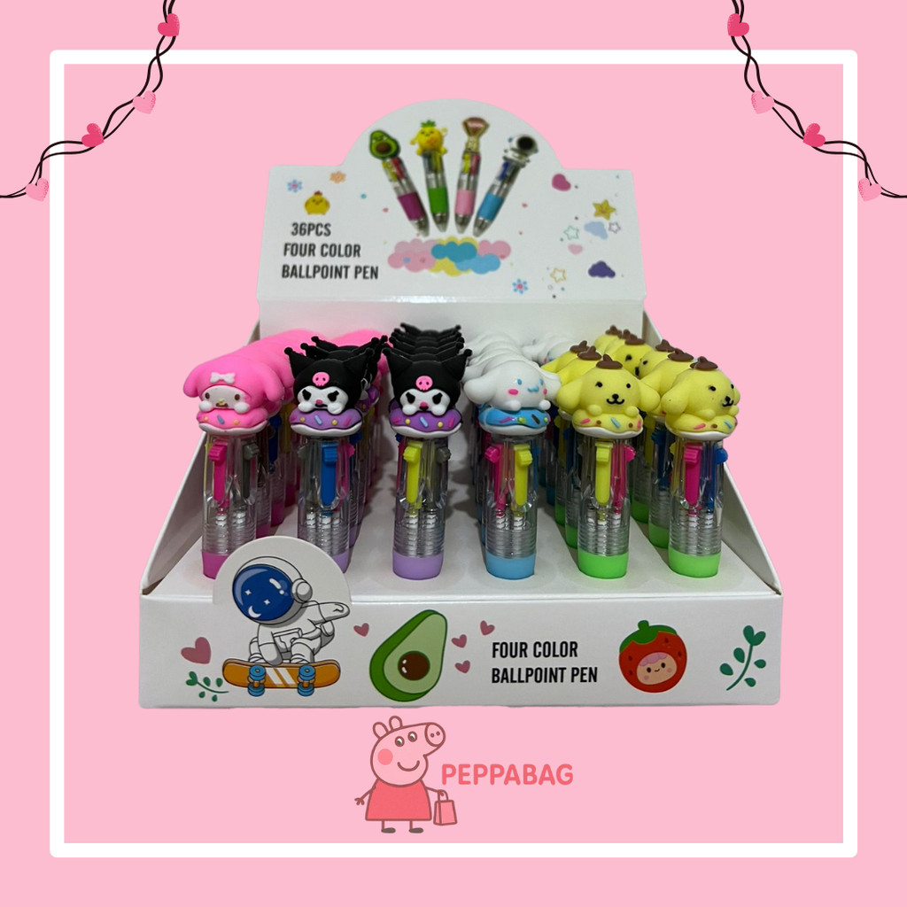 

1pcs Pulpen 4 Warna Mini Karakter / Pulpen Cetek 4 Warna - ES0283
