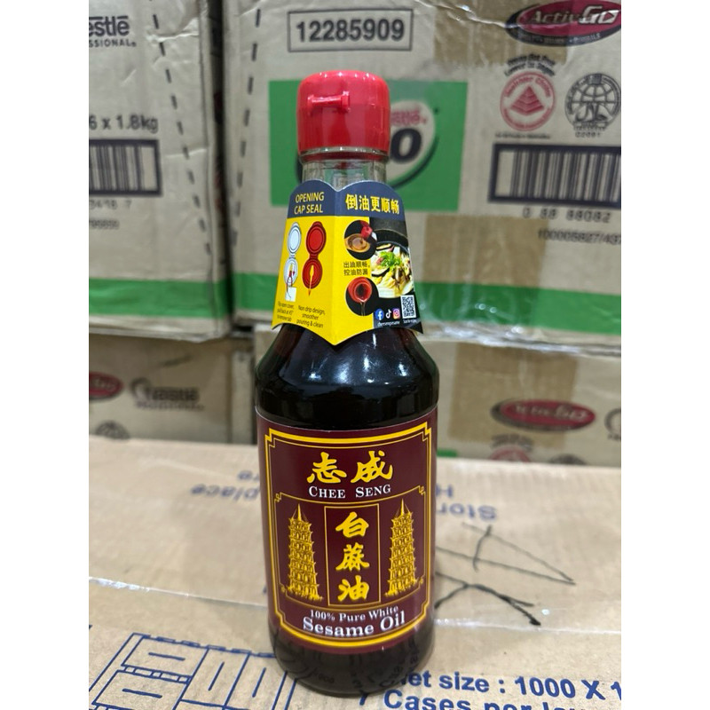 

[HARGA TERMURAH ] Chee Seng sesame oil 320ML Minyak Wijen Pure White Sesame Oil 100% Minyak wijen putih