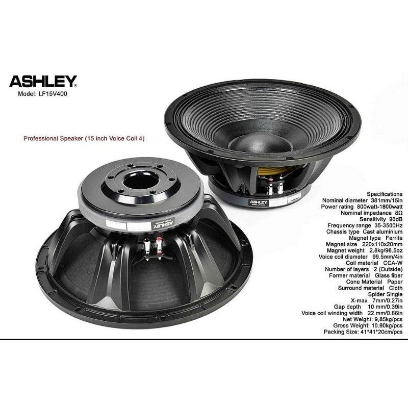 SPEAKER ASHLEY 15INCH 15V400 ASHLEY LF15V400 ASHLEY 15 v400