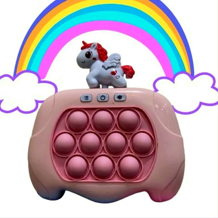 Mainan Pop it elektronik Fast Push Fidget Toys Pop it Game Machine - Unicorn Pink
