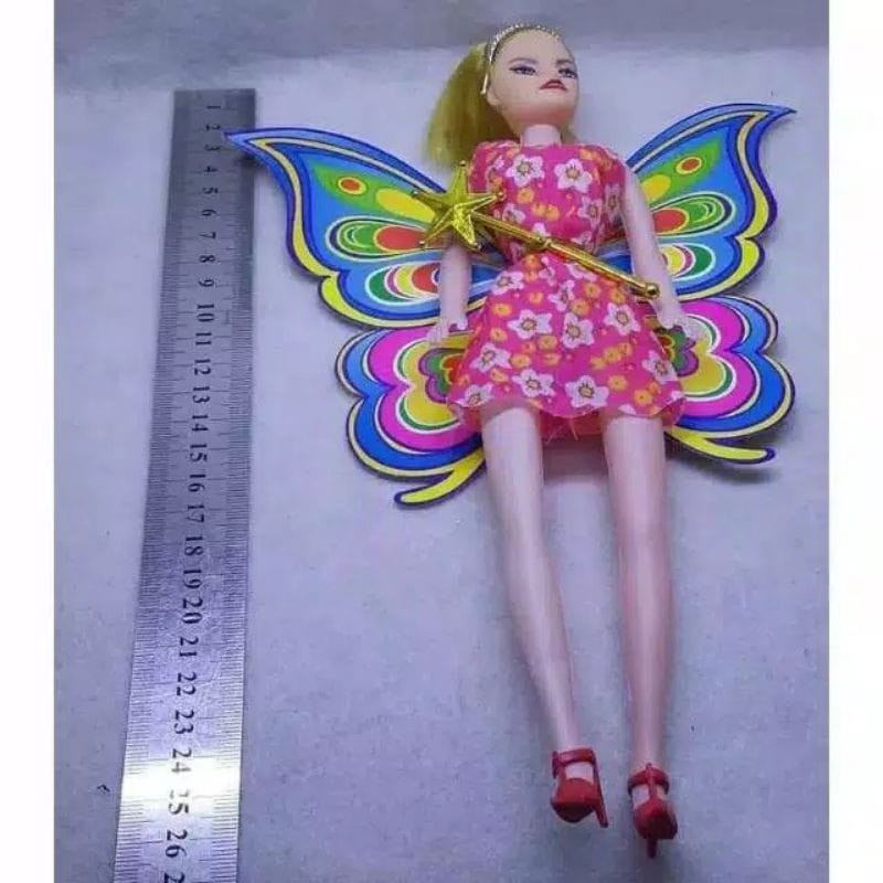 Mainan Anak Perempuan Boneka Peri Sayap dengan Tongkat Ajaib
