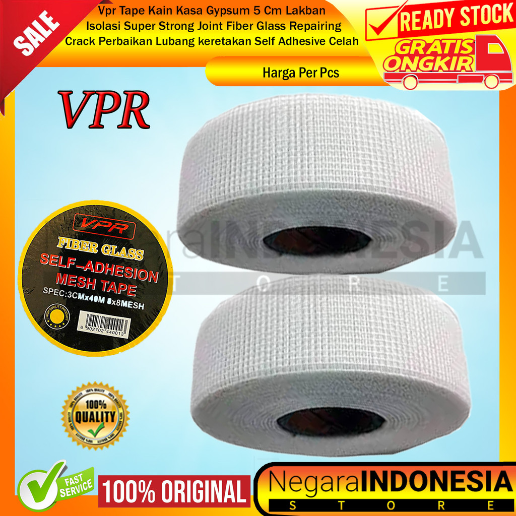 

Vpr Tape Kain Kasa Gypsum 5 Cm Lakban Isolasi Super Strong Joint Fiber Glass Repairing Crack Perbaikan Lubang keretakan Self Adhesive Adesip Streng Thening Penutup Celah Gap Sambungan AYD For Dry Wall
