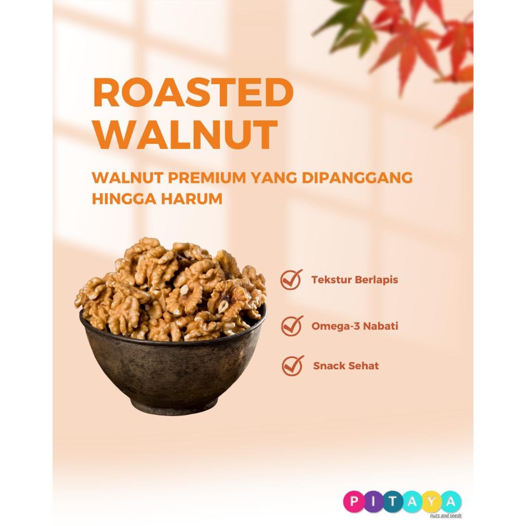 

Walnut Panggang 250gram - Cemilan Crunchy Superfood Omega-3 Dry-Roasted Tanpa Minyak Tambahan