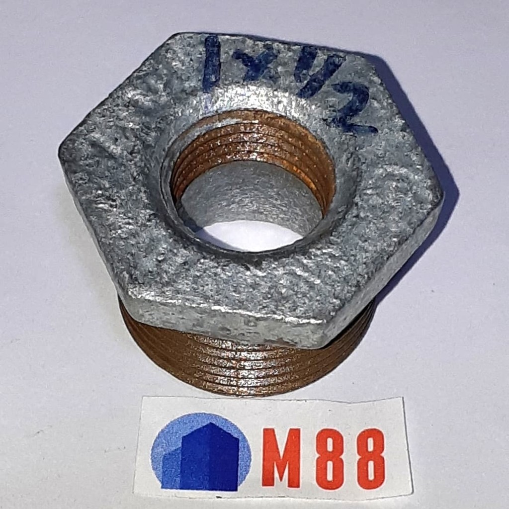 Vlok Ring 1 x 1/2 inch Galvanis Besi Sok Drat Dalam Luar 1 x 0.5