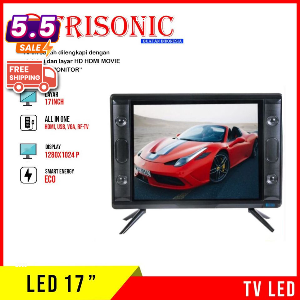 LED TV DIGITAL 17, 22 INCH TRISONIC / TANPA STB, LANGSUNG ANTENA KE TV / MURAH BERKUALITAS