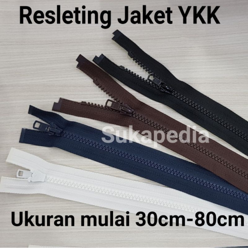 GROSIR Resleting Jaket YKK Ukuran 30cm-80cm (Harga per pcs)