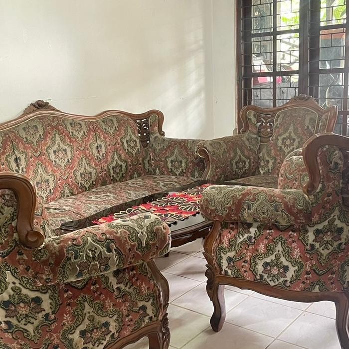 Kursi Sofa Kayu Jati Asli Vintage Ruang Tamu