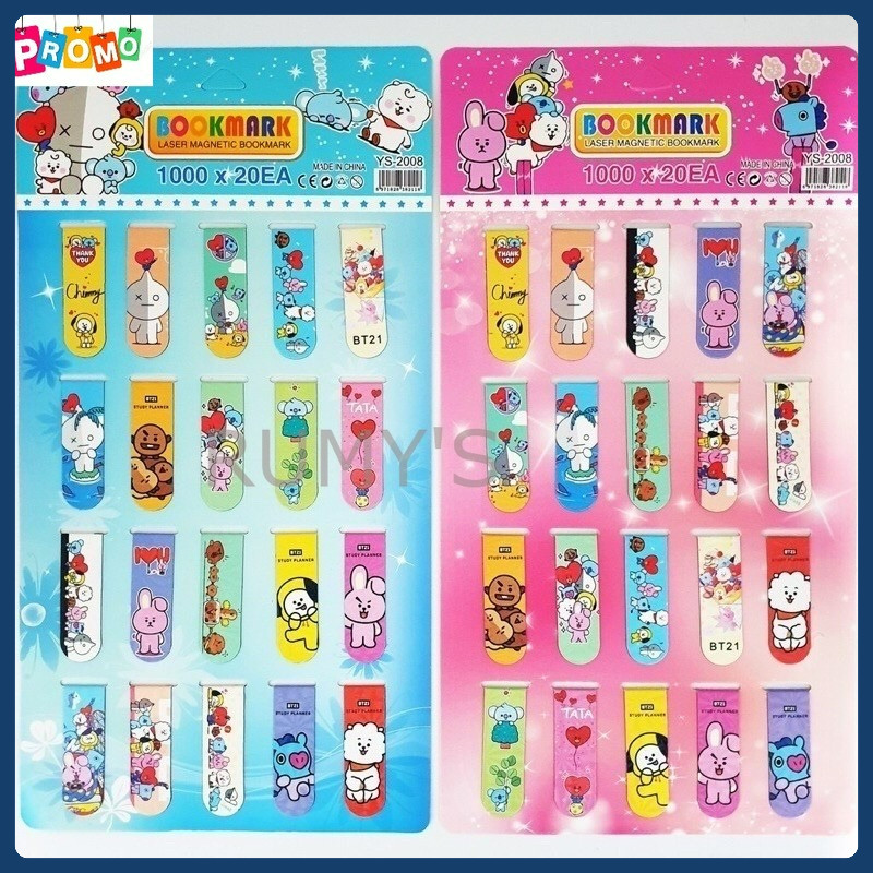 

(RUMY'S) Pembatas Buku Kertas Bookmark Magnet Tempel Motif Karakter Sanrio 5 PCS