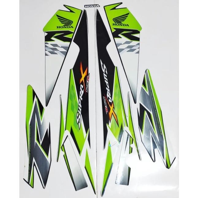 stiker striping supra X 125 R 2010 hijau full body original