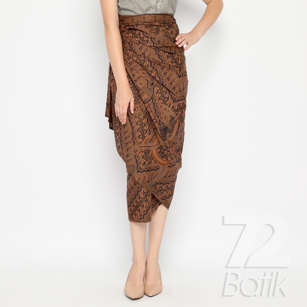 BORONGDAY ROK BATIK SPAN Skirt Lilit Kebaya Instan Modern Wanita Motif BEST SELLER 725099 Cap 72 - R