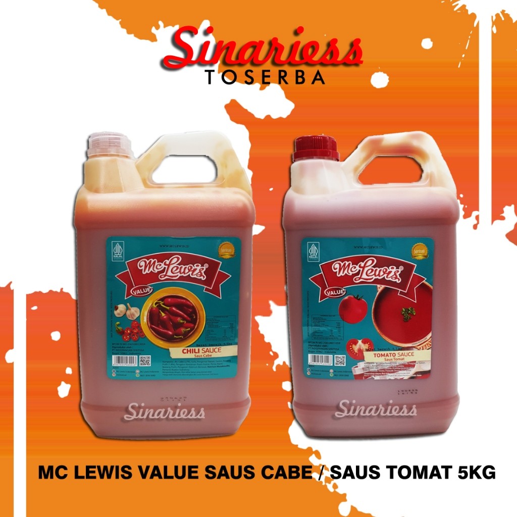 

Mc Lewis Chili Sauce Value | Tomato Sauce Value | Saus Tomat | Saus Sambal - 5Kg