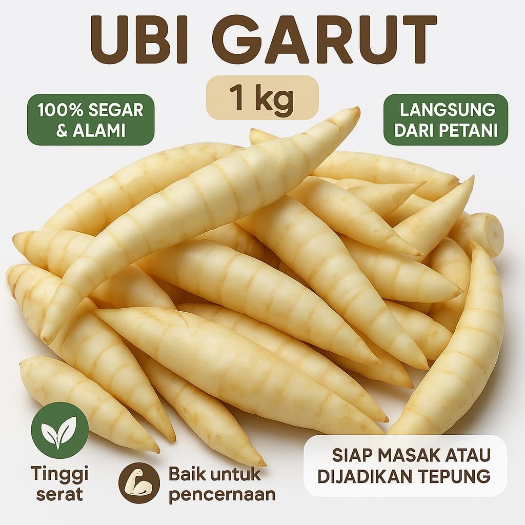 

Umbi Garut segar / umbi garut fresh / ubi irut umbi irut 1kg