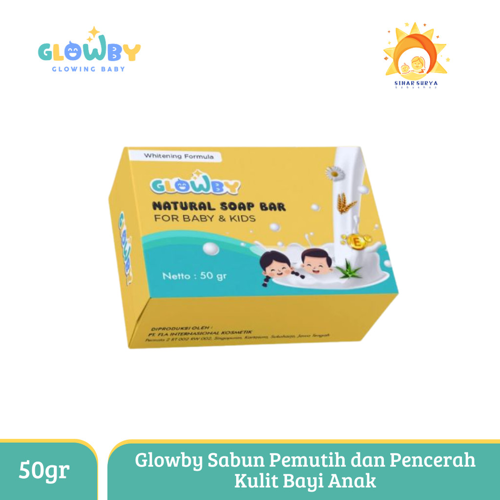 (Glowby) Sabun Pemutih dan Pencerah Kulit Bayi Anak 50 gr/ Sabun Batang Pencerah Kulit