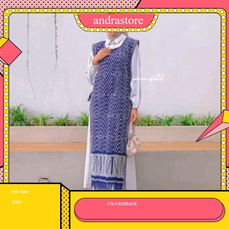 [ READY STOK ] VEST TENUN KALIMANTAN, TENUN ASMAT, SUMBA, DAYAK PAPUA