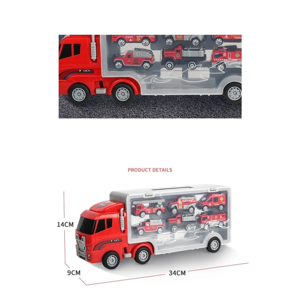

BabyToys Mainan Mobil Mobilan Set Anak Laki Laki Inertia Storage Car Truck Fire Truck Vehicle Alloy