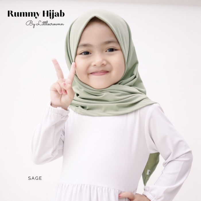 Kerudung Instan Segi Tiga Anak / Hijab Segitiga Instan anak Jersey - green sage