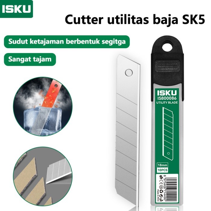 

Dijual ISKU cutter blade ukuran besar/ isi ulang cutter sk5 10pcs tajam dan anti karat