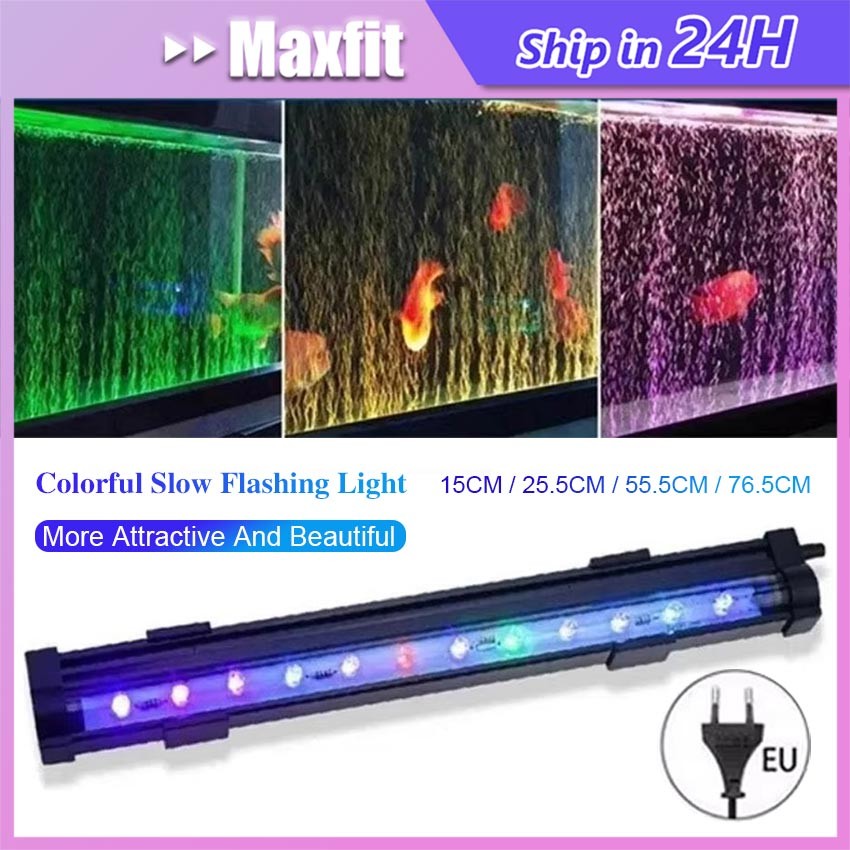 Lampu Celup Aquarium Lampu Gelembung Aerator Oksigen Led Warna Warni Udara Aquarium Lampu Akuarium