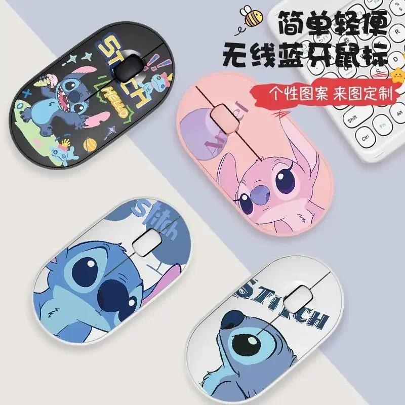 

Disney Stitch Wireless Bluetooth Mouse Pebble Fashion Portable USB Silent Mouse Office iPad Tablet Computer Universal Girls