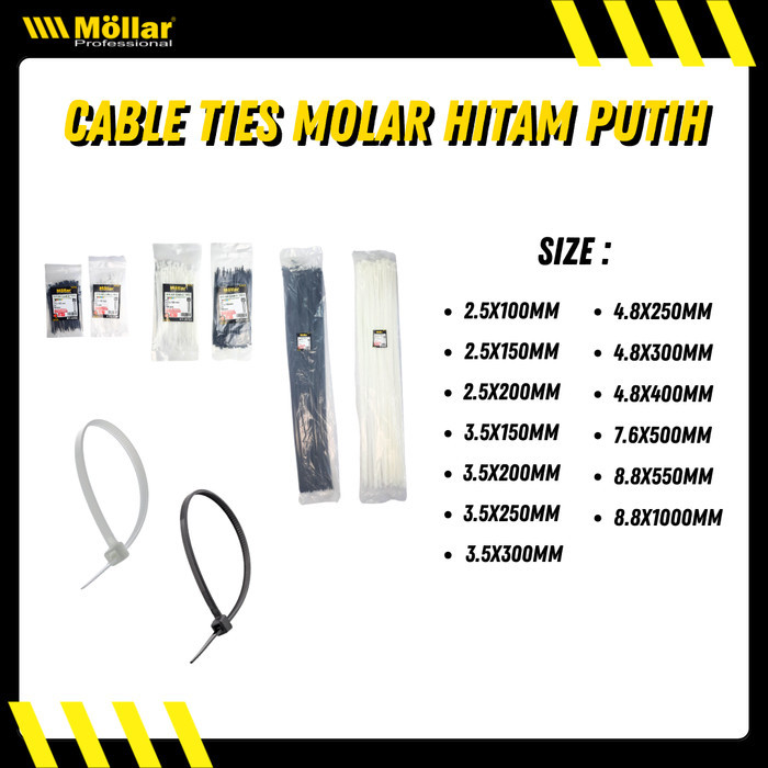 

Kabel Ties 3.5*200 / Cable Tie /Kabel Tie /Pengikat Kabel MOLLAR