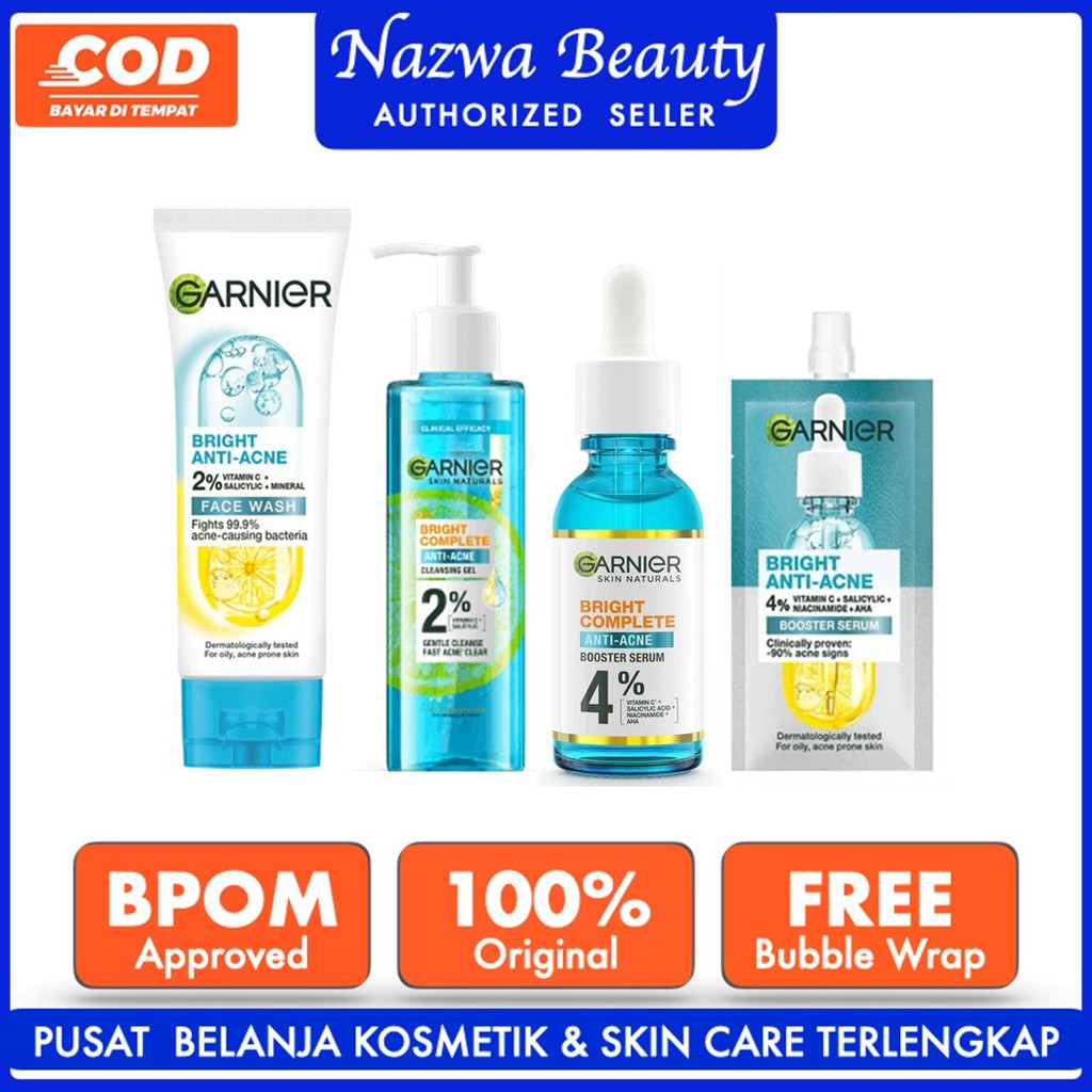 Nazwa Garnier Bright Complete Anti Acne Series | Clear Up | Serum | Sachet | Face Wash | Masker Waja