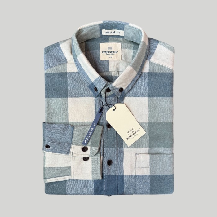 BEST SELLER Peternation kemeja flanel wool basic panjang regular fit PT21 - S