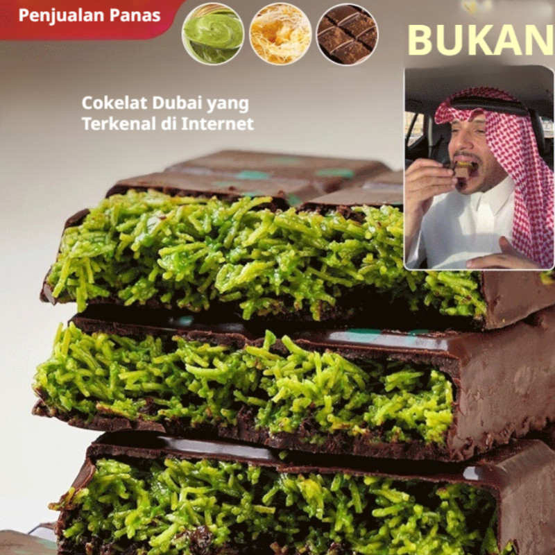 

⚡Pengiriman Cepat 24 Jam⚡Internet-famous Dubai chocolate/ Pistachio Kunafa Chocolate /Cho-Cweeet Chocolate Bar Crispy Pistachio| Coklat Dubai/Cokelat Gaya Dubai/Halal Coklat Dubai Chocolate Bar Crispy Pistachio/Pistachio Kunafa Chocolate