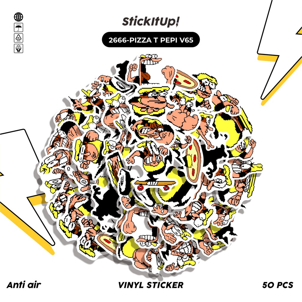 

COD✨ 50 Pcs Stiker PIZZA T PEPI V65 Lucu Anti Air Untuk Dekorasi Notebook Sepeda Skateboard Handphone DIY