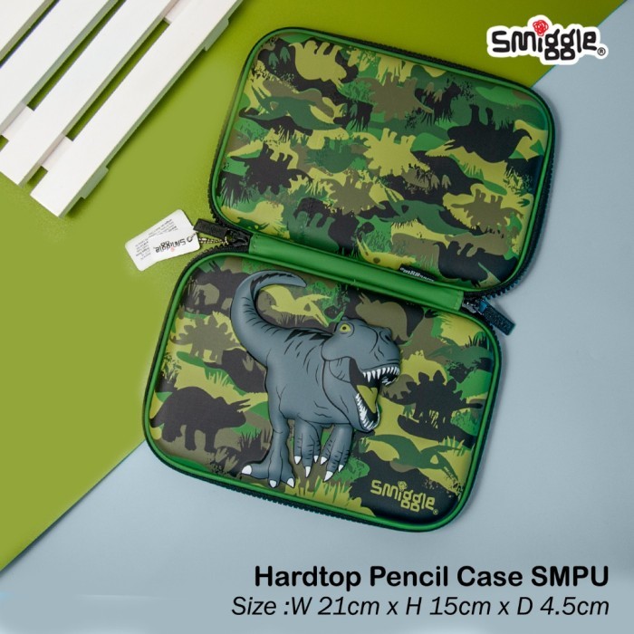 

[New]Promo SMIGGLE Hardtop Pencil Case SMPU Tempat Kotak Pensil Smiggle 3D Kartun - DINO ARMY