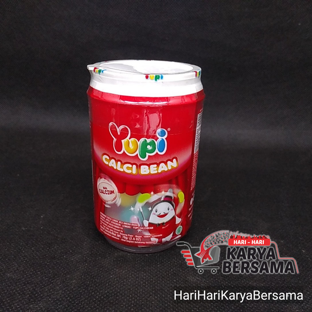 

MAKANAN RINGAN PERMEN YUPI CALCI BEAN BOTOL 70GR