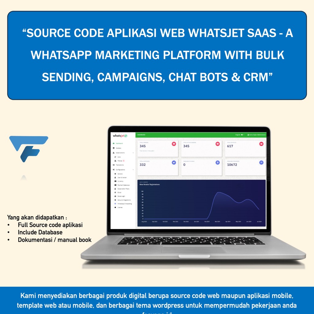 SOURCE CODE APLIKASI WEB WHATSJET SAAS - A WHATSAPP MARKETING PLATFORM WITH BULK SENDING, CAMPAIGNS,