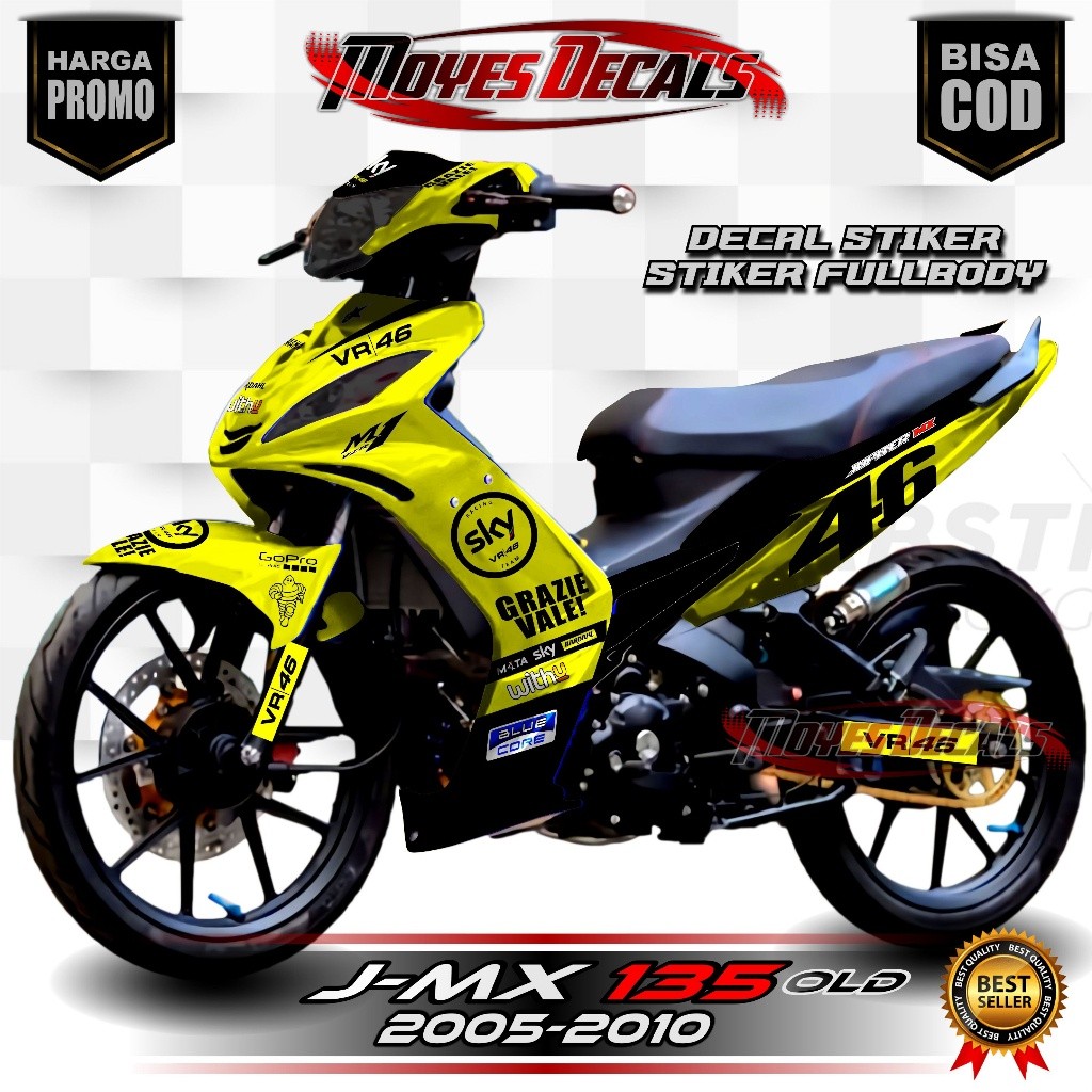 DECAL JUPITER MX 135 OLD / STIKER MX 135 OLD MOTIF TERLARIS