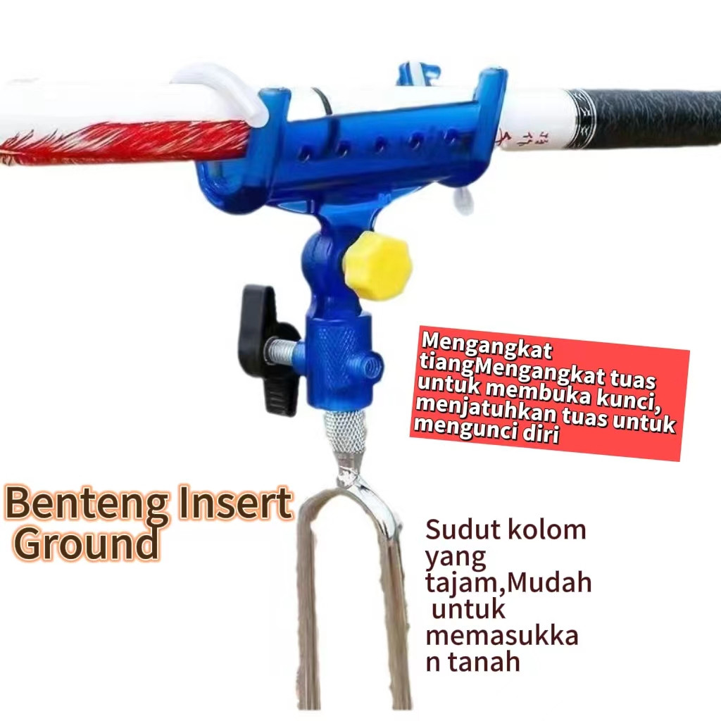 asli Bracket Dudukan Joran Pancing Adjustable 360 Derajat Bahan Stainless Steel/Cagak joran