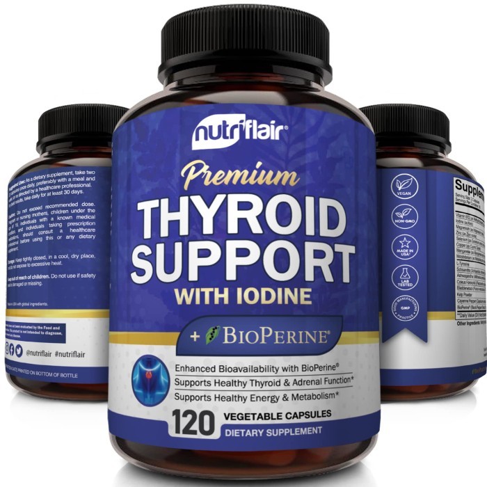 NutriFlair Thyroid Support Complex with Iodine BioPerine 120 Capsules Jual