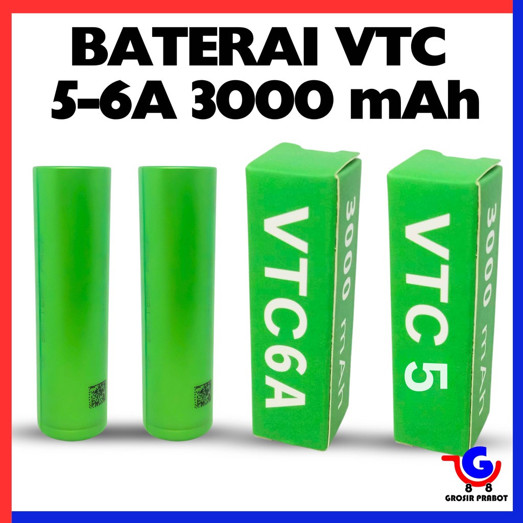GPM Baterai VTC 5 VTC 6 Sony Authentic 18650 2600mAh 3000mAh Vape Senter Battery Original Batre Isi 