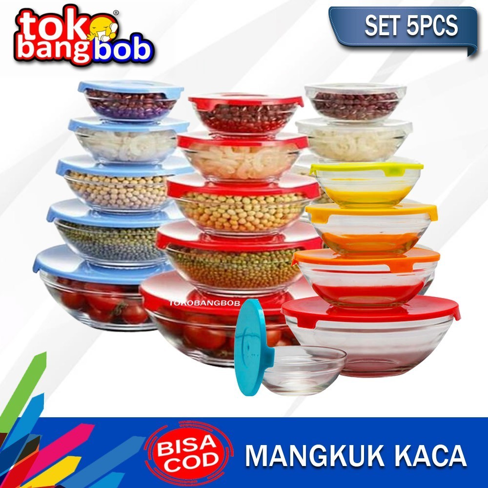 BOWL GLASSWARE SET IDOLA HC / HC GLASSWARE/GLASS BOWL SET/MANGKOK KACA SET ISI 5/GLASS BOWL KACA