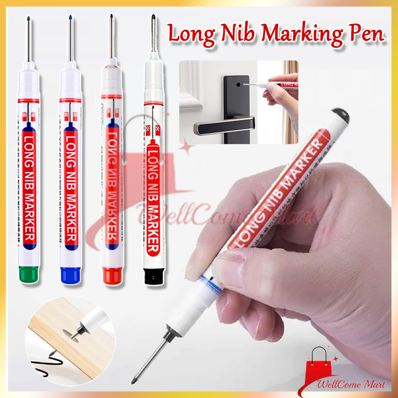 

Spidol Kepala Panjang Pen/Long Nib Head Marker Waterproof Permanen/Long Nib Marking Pen Merah/ Hitam / Biru / Putih