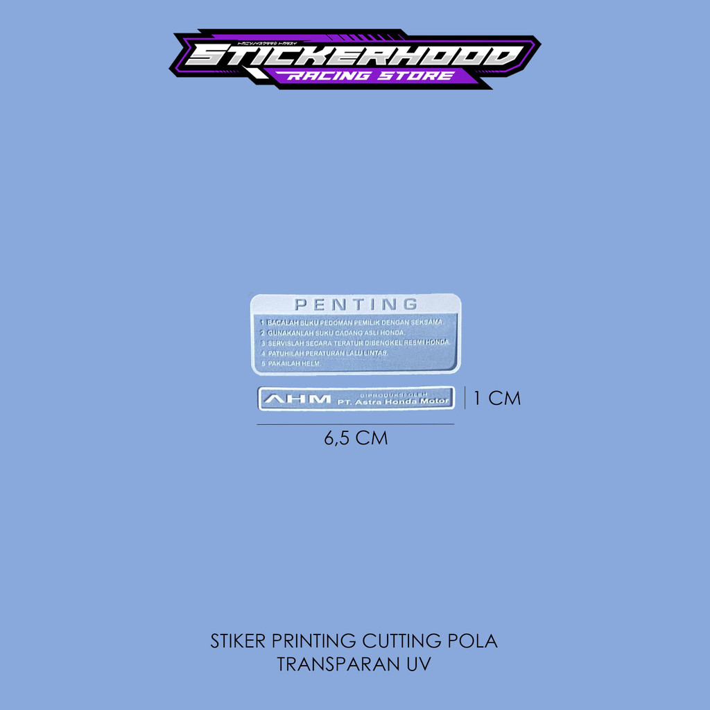 STICKER STIKER DETAIL HONDA PENTING AHM
