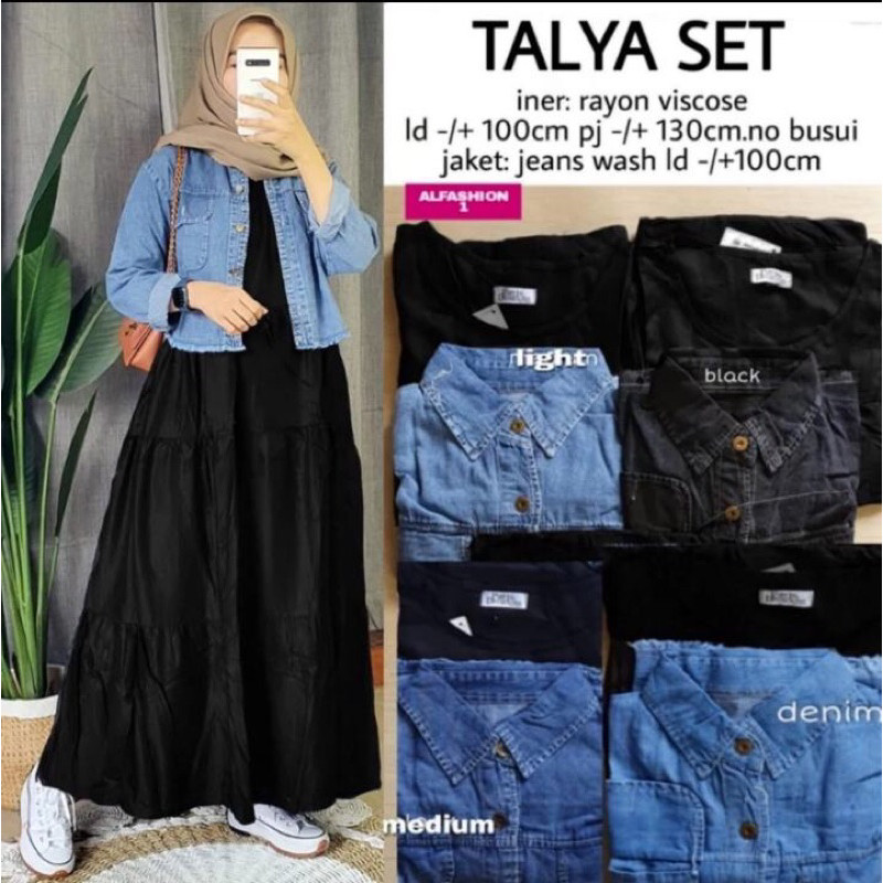 ONE SET DRESS OUTER JAKET JEANS CROP OVERSIZE KOREAN SETELAN JAKET ROK JAKET DENIM WARNA WANITA MIX