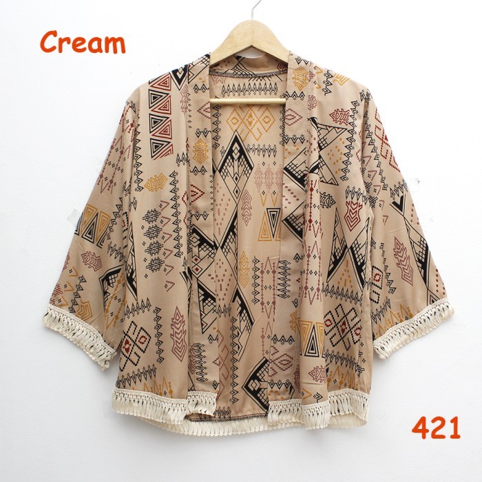 cardigan outer katun motif batik batik
