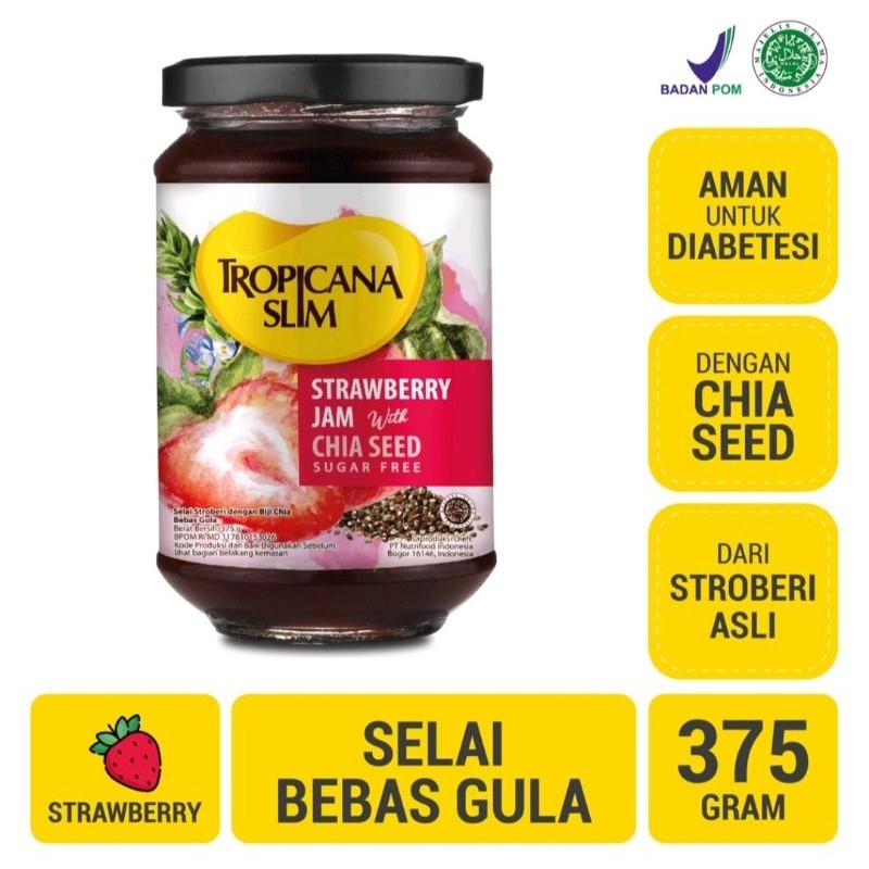 

TROPICANA SLIM SELAI STROBERI 375GR - STRAWBERRY JAM BEBAS GULA