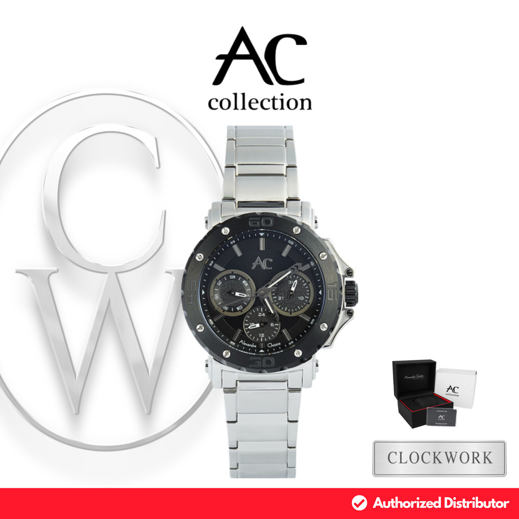 Jam Tangan Wanita Alexandre Christie Collection AC 9205 BFBTBBA Rantai Sporty Multifungsi Silver
