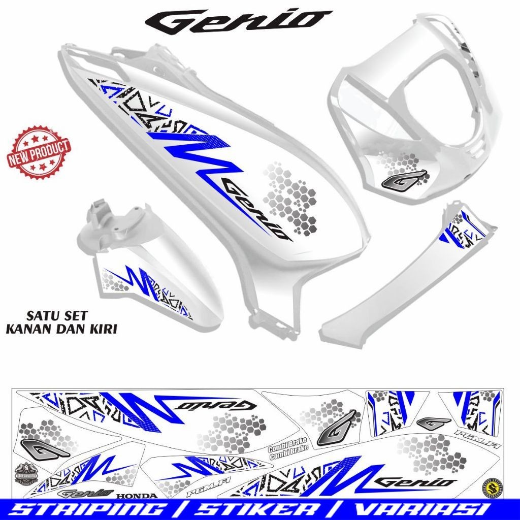 STRIPING STRIPING VARIASI GENIO / STIKER MOTIF TERLARIS MOTOR GENIO STIKER STRIPING STIKER MOTOR