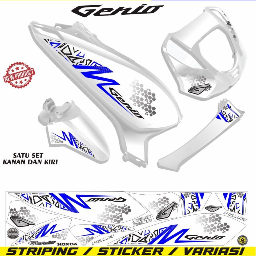 COD / STRIPING VARIASI GENIO / STIKER MOTIF TERLARIS MOTOR GENIO STIKER STRIPING STIKER