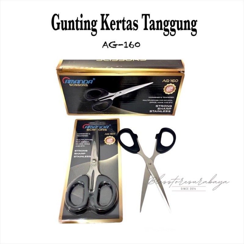 

[BS 744] Gunting Kertas Besar / Tanggung Pemotong Kertas Hitam Stainless AG 160 / B 190